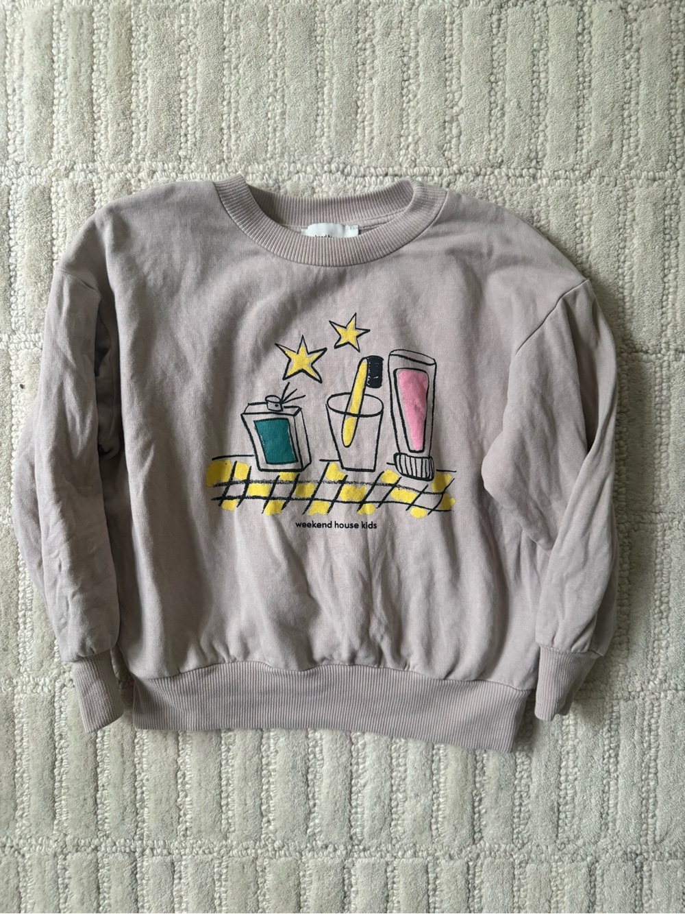 Taupe Graphic Crewneck Sweater